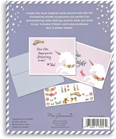 Mrs. Grossman's Design Your Own Sticker Notecards, Unicorn Wishes - Image 5
