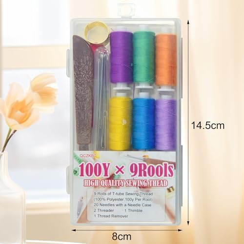 QCZKB 40 Pcs Sewing Kit for Adults and Beginners,Big Eye Stainless Steel Sewing Needles Kit for Hand Sewing - Image 2