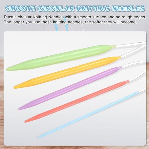 HARFINGTON Size US 13 (9mm) Plastic Circular Knitting Needles 32 Inch(80cm) Round Knitting Needle for Handmade Projects DIY Weave - Image 3