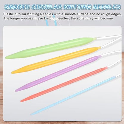 HARFINGTON Size US 13 (9mm) Plastic Circular Knitting Needles 32 Inch(80cm) Round Knitting Needle for Handmade Projects DIY Weave - Image 3