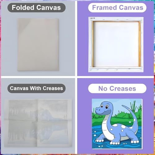 MVVMTOP 4 Pack Paint by Numbers Kit for Adults Beginner with Wooden Frame, Easy DIY Dragon Acrylic on Canvas Paint Painting Kits, for Home Wall Decoration Arts Crafts 7.8x7.8inch - Image 4