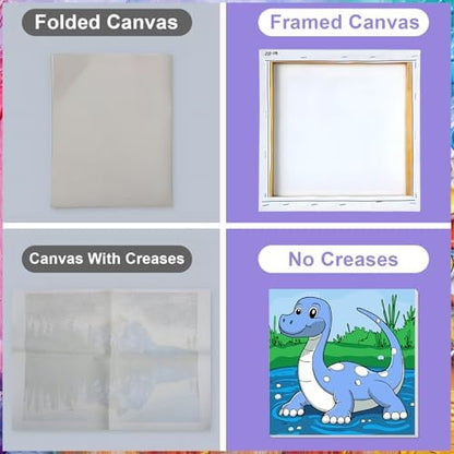 MVVMTOP 4 Pack Paint by Numbers Kit for Adults Beginner with Wooden Frame, Easy DIY Dragon Acrylic on Canvas Paint Painting Kits, for Home Wall Decoration Arts Crafts 7.8x7.8inch - Image 4