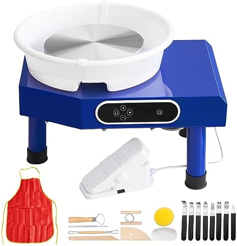 VEVOR Pottery Wheel for Adults Beginners, 10in Ceramic Wheel Forming Machine, 60-300RPM Adjustable Speed, Manual LCD Panel and Foot Pedal, Complete Pottery Set for Art Craft Work Home DIY by VEVOR