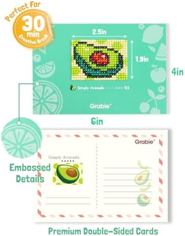 Grabie Mini Diamond Painting Cards Kit, 10 Pack Square Drill, Fresh Picking - Image 6