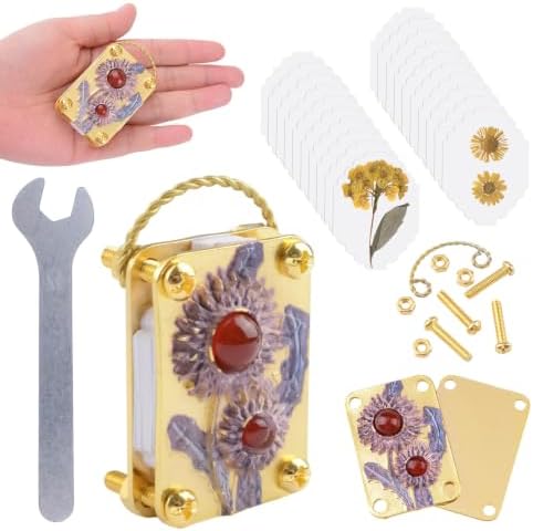 WANDIC Mini Metal Flower Press Kit,Pocket Flower Press Portable Pressing Machine for DIY Craft Making Art Projects Scrapbooking Bookmark by WANDIC