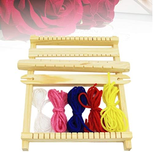Healifty DIY Handloom Weaving Loom Kit for Kids 2 pcs Wooden Hand Knitting Toys for Beginners Creative Craft Tool to Make Belts Scarves Accessories Ages 36 Months - Image 5