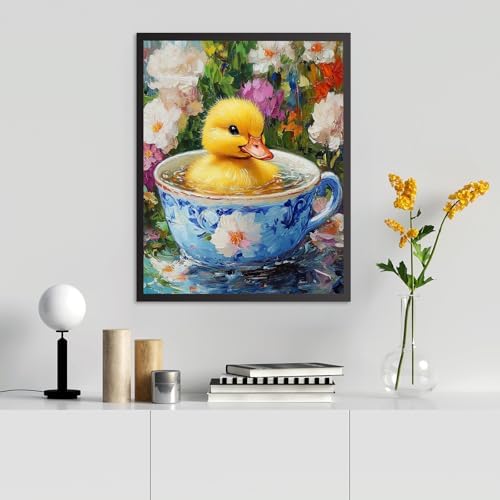 RICUVED Duck Paint by Numbers for Adults, Flowers Paint by Numbers Kit for Adults Beginners, DIY Acrylic Oil Painting on Canvas Easy for Gift Home Wall Decor 16x20 Inch - Image 6