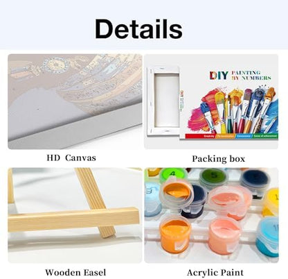 HeeBenor Framed Paint by Numbers Kit for Adults, Black Women, 8x12 Inch - Image 4