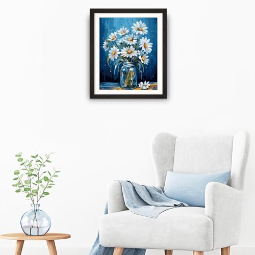 Natuyalo Paint by Numbers for Adults Beginner, Daisy in the Vase Acrylic Easy Paint by Numbers Kits Flowers Craft Kits for Adults Suitable for Home Wall Decoration Flameless 16x20 Inch - Image 3