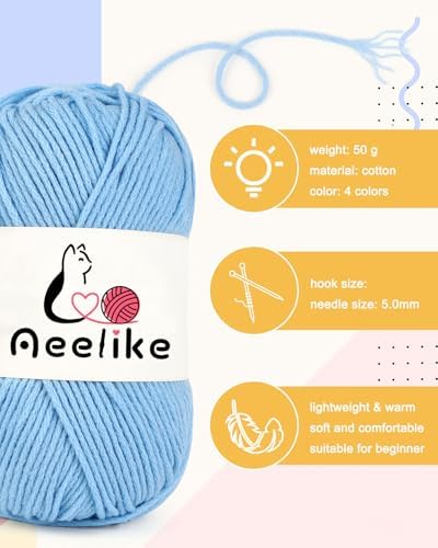Aeelike Knitting Kit for Beginner Adult, Easy Dishcloth Knit Set, Color C - Image 6
