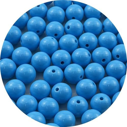 60pcs Acrylic Round Beads for Crafts 14mm Resin Candy Color Spacer Beads with Hole for Jewelry Making Sewing Crafts Decoration Necklaces Bracelets Earrings Supplies(Sky Blue) by Unknown