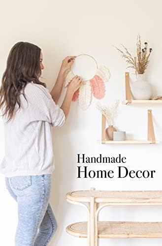 DIY Macrame Kit, Feather Dream Catcher Wall Hanging Kits for Teens & Adult Beginners, Craft Supplies for Boho Art Project-Macrame Cord, Gold Hoop, Accessories & Instructions (Salmon) - Image 5
