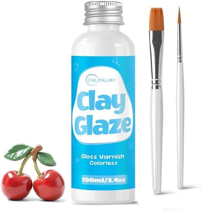 CALPALMY Air Dry Clay Gloss Glaze Varnish, Clear, 100ml by CalPalmy