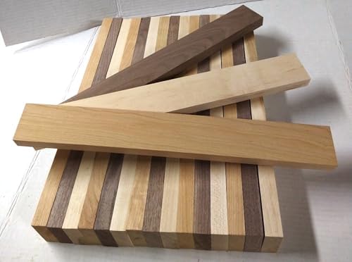3/4” x 2” x 16” Combo of 6 Walnut 6 Cherry and 6 Hard Maple - 18 Boards by Wood-Hawk