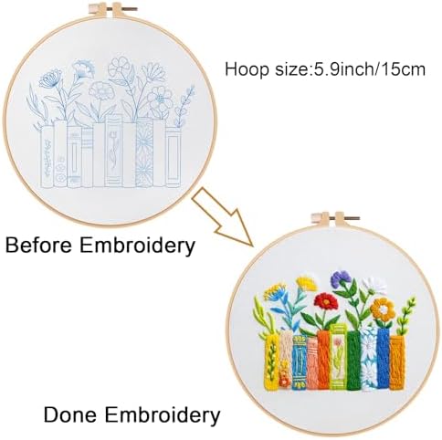 Louise Maelys Floral Books Embroidery Kit for Beginners DIY Needlework - Image 3