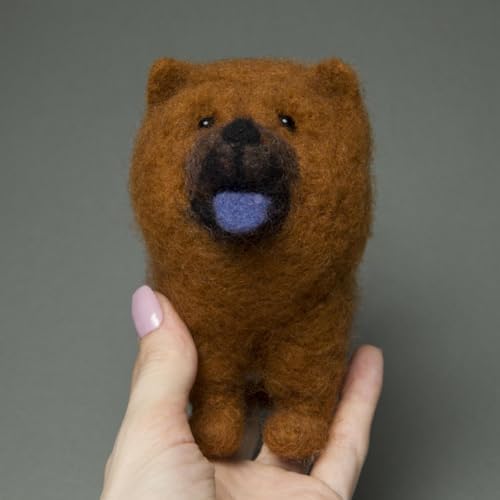 Wizardi Beginner Needle Felting Kit for Adults - Chow-Chow. Animal Felting Kit 4.92x5.31 Inches. Felting Tools. Wool Felting Supplies. Felt Crafts. Wool Felt. V-147C Charivna Mit - Image 4