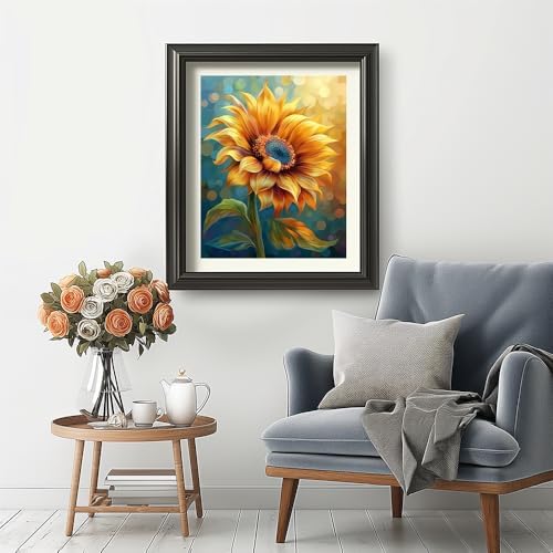 Natuyalo Paint by Numbers Kit for Adults - Sunflower DIY Adult Paint by Number Kits Flowers Acrylic Canvas Painting for Adults Beginners Art Crafts Without Frame, 16x20 Inch - Image 3