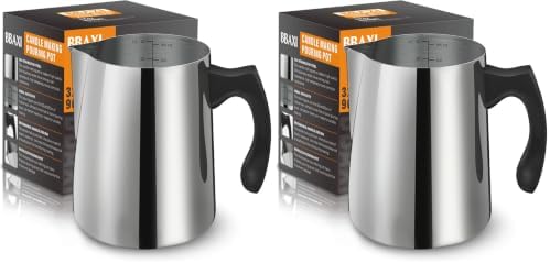 BBAXI Candle Making Pouring Pot, 32oz Double Boiler Wax Melting Pot, 304 Stainless Steel Candle Making Pitcher with Heat-Resistant Handle and Dripless Pouring Spout Design (Pack of 2) by BBAXI