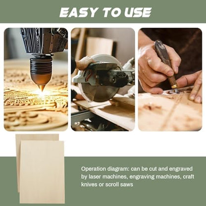 6 Pack Plywood Sheets, 8" x 11.8"x 0.39" Basswood Sheets - Image 3