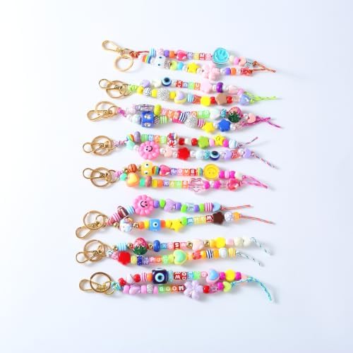 Keychain Making Kit, Bag Charm Kit, 488 PCS DIY Bead Kit with 8 Keychains - Image 2
