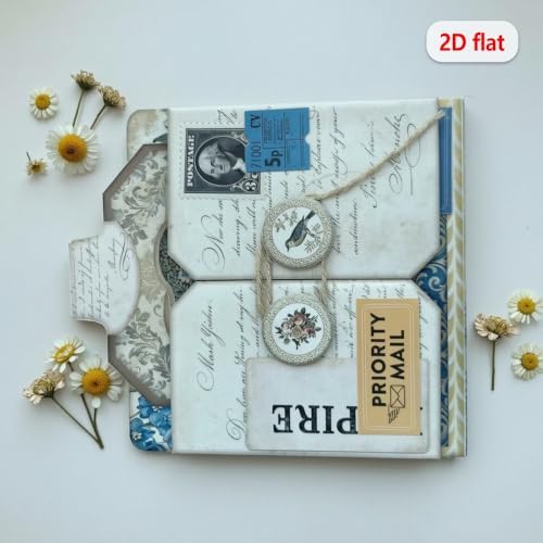 XINPOCUT Birthday Card/Gift Card Holder Mini Project,Folio Booklet Craft Kit, Junk Journal Kit, Scrapbooking Supplies, Journaling Decor, Mini Folio Writer Folder Project, Arts & Crafts Gifts - Image 6