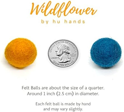 Wildflower by hu hands Weathered Naturals Wool Felt Balls (50) Pom Poms in Neutral Earth Tones for Crafts, Garland, & Decor .8-1 Inch Size | Hand Felted in Nepal 100% NZ Wool | Bag Included - Image 7