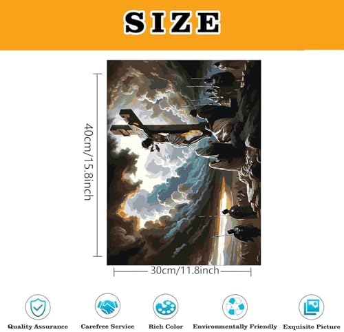 Jesus Paint by Numbers Kit for Adults Framed Canvas, Frameworkless - Image 3