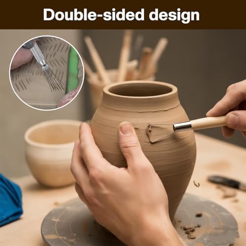 44 Pcs Clay Sculpting Tools Kit, Double Sided Polymer Clay Tool Set for Pottery, Ceramics and Air Dry Modeling, with Carrying Case Bag - Image 5