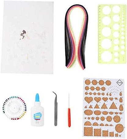 Aurikall Paper Quilling Kit for Beginners — DIY Handcraft Dancing Girl Patterns Set with Tools and Colorful Paper Strips for Kids, Adults, and Hobbyists by Unknown