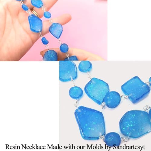 FUNSHOWCASE Geode Epoxy Resin Silicone Molds Set Jewelry Making Kits for Necklace Pendant Earrings Bracelet Charms 33 Shapes 0.35-1.65inch - Image 5