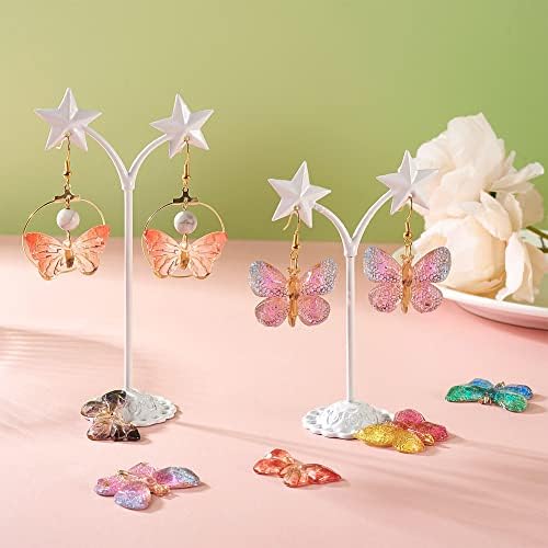 FASHEWELRY 48Pcs Resin Butterfly Charms Flatback Butterfly Embellishments Colorful Insect Earring Charms for Bracelet Necklace Shoes Crafts Scrapbooking Making - Image 3