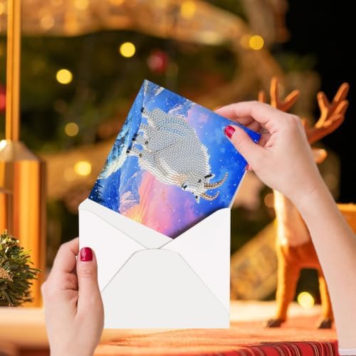 LAKEQUILL DIY Diamond Art Painting Greeting Kit, 12 Pieces, Creative Craft Set，Snow Animals - Image 2