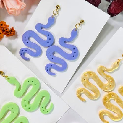 Xaekicr Polymer Clay Cutter Snake Shape – Curvy Clay Earring Cutter for Polymer Clay Jewelry, Bold Clay Tools for DIY Earrings, Halloween Crafts and Y2K Accessories - Image 5