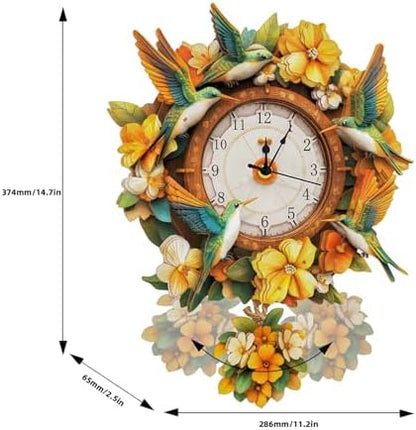 3D Puzzles for Adults, Hummingbirds Wall Clock 3D Wooden Puzzles Clock Kits for DIY Birthday Gift for Women Men Home Decor Holiday Christmas - Image 4