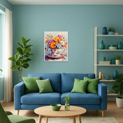 Banket Paint by Numbers Kit for Adults Beginner Flowers DIY Painting Kits for Adults Floral Easy Adult Paint by Number Kits on Canvas Color by Numbers for Gifts Home Wall Decor 16x20 Inch - Image 4