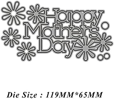 Scrapbooking Die-Cuts, Christmas Metal Cutting Dies for Card Making, Paper Craft Punch Template, Background Embossing Stencils, DIY Album Décor (Happy Mothers Day-11.9x6.5cm) - Image 2