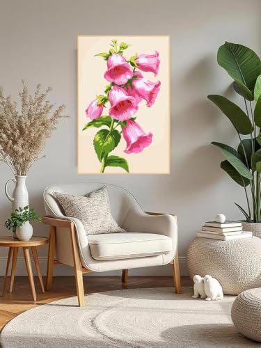 Mowana Pink Lily of the Valley Paint by Numbers Kit for Adults Beginners, Adult Painting Kit by Numbers with Frame and Easle, Stretched Canvas Flower Paint by Number Kit, 8x12inch - Image 6