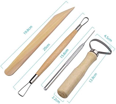EuTengHao 19Pcs Pottery Tools Clay Sculpting Carving Tool Set Contains Most Essential Wooden Clay Tools for Potters - Image 5
