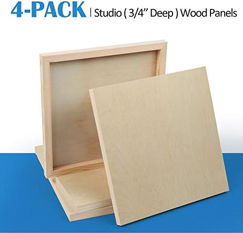 Falling in Art 4 Pack 12x12’’ Unfinished Birch Wood Panels Kit for Painting - Image 6