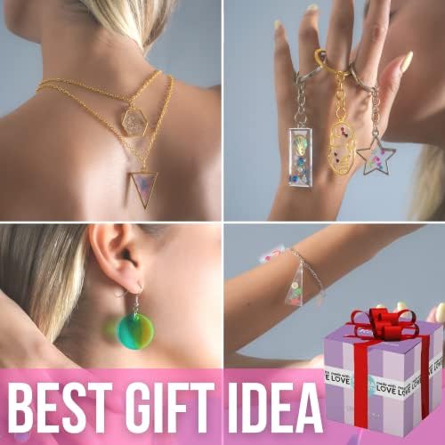 MODDA UV Resin Jewelry Making Kit, UV Lamp & Video Course Included, DIY Resin Kit for Adults, Teen Girls, Beginners with Molds, Glitters & Accessories - Image 3