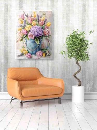 DYAIANGMU Flower Stamped Cross Stitch Kit for Adults 15.7x11.8 inches - Image 4