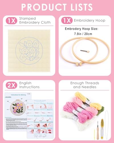 TINDTOP Punch Needle Kits, Flowers Punch Embroidery Kits for Adults - Image 2