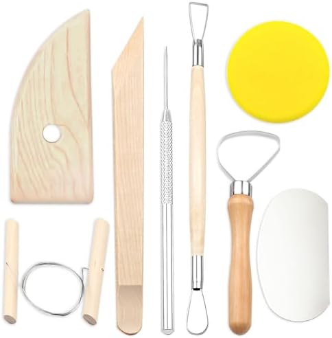 8-Piece Double-Sided Wooden Clay Sculpting Tool Set – Variety Shape Pottery Carving & Smoothing Tools for All Skill Levels by Unknown