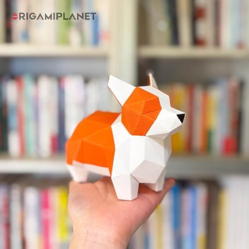 Corgi 3D Origami Paper Craft Kit, Easy DIY Pre-Cut Dog Paper Sculpture Model for Adults, Cute Animal Handmade Home Decor Papercraft Gift Set for Beginners - Image 2