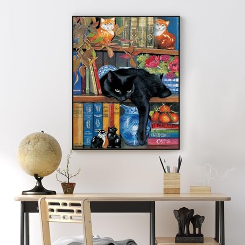 Yezavesu Black Cat Paint by Numbers Kit for Adults Without Frame 16x20 in - Image 6