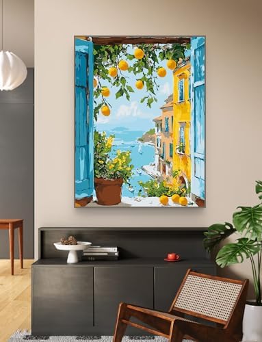 ZRIZQ Paint by Numbers Kit for Adults Beginner Landscape,Lemon Tree,16x20 - Image 6