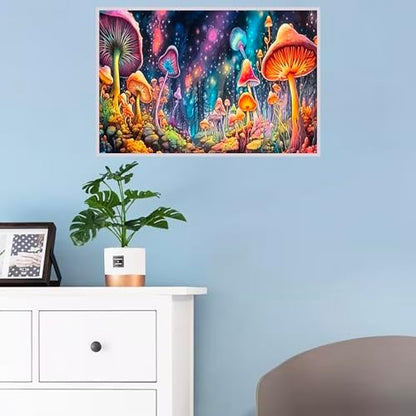 MaiMMaledy Paint by Numbers Kit for Adults Beginners 8Wx12L inch Canvas Pictures with Framed Drawing Painting Acrylic Pigment with Wooden Triangle Easel Colorful Magic Mushroom - Image 4
