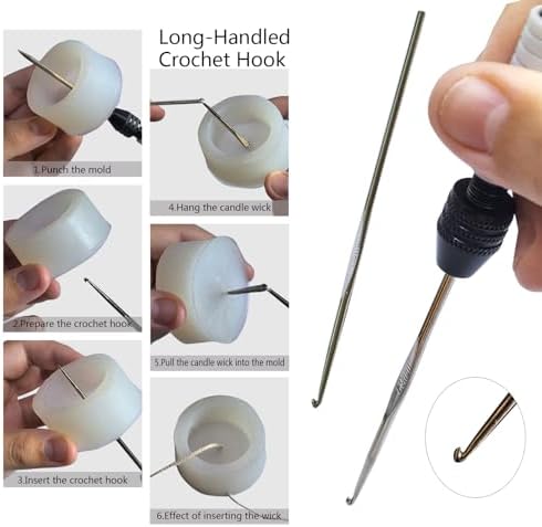 DiaWiew Candle Making Tools for Punching Holes and Inserting Wicks, Beginners Candle Making Kit for Adult Including Wick Needle for Candle Making, Perfect to Candle Molds with No Holes for Wicks - Image 4
