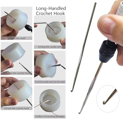 DiaWiew Beginners Candle Making Kit for Adults, Wick Needle for Candle Making for Punching and Inserting Candle Molds Wicks, Candle Making Tools Perfect to Silicone Molds with No Holes for Wicks - Image 5