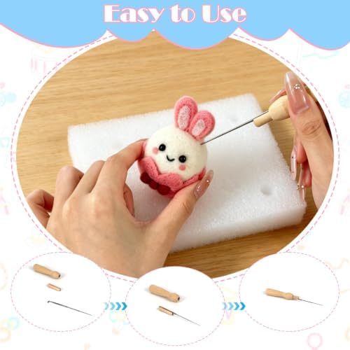 Voduynl Felting Supplies with Step-by-Step Video, Safety Guide & Instruction Cards - Animal Needle Felting Starter Kit for Adults & DIY Beginners - Image 4